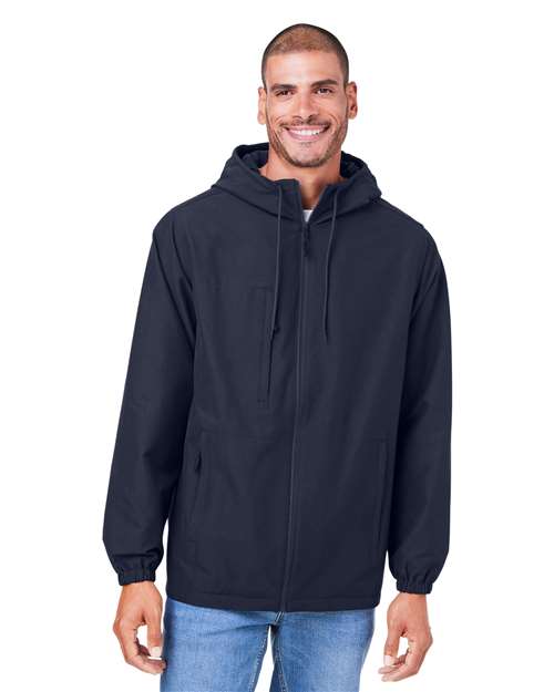 Harriton M73 - Unisex Flex Twill Hooded Jacket