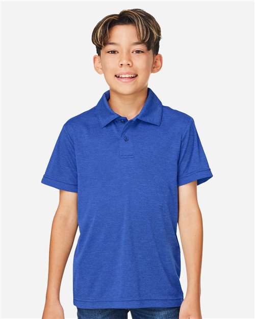Team 365 TT51HY - Youth Zone Sonic Heather Performance Polo