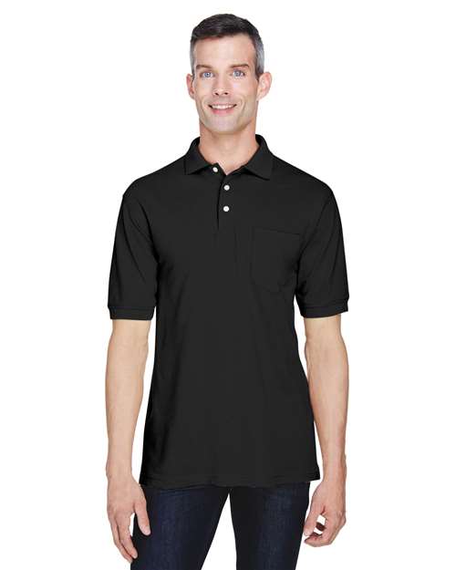 Harriton M265P - Men's Easy Blend™ Polo with Pocket