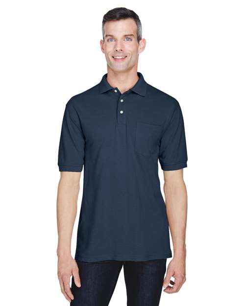 Harriton M265P - Men's Easy Blend™ Polo with Pocket