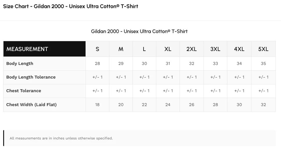 Size chart for Next Level 6010 - Unisex Triblend Tee