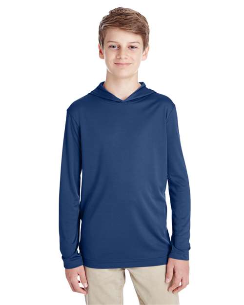 Team 365 TT41Y - Youth Zone Performance Hooded Long Sleeve T-Shirt
