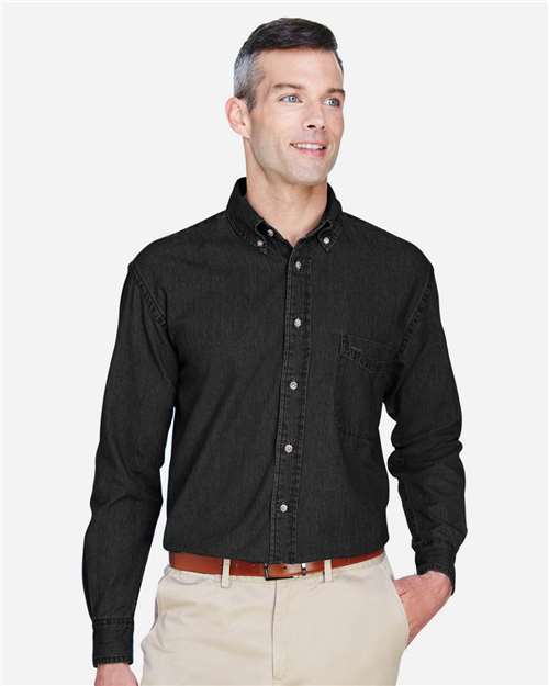 Harriton M550T - Men's Tall Denim Shirt