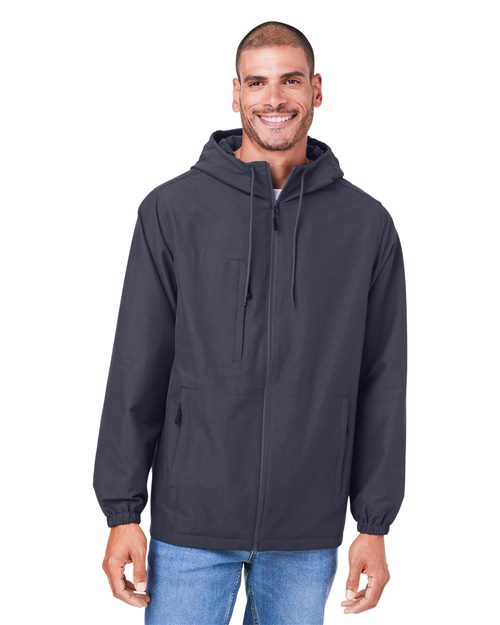 Harriton M73 - Unisex Flex Twill Hooded Jacket